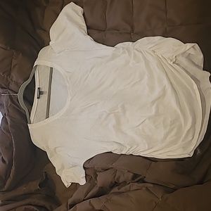 White V Neck Rouched Tunic